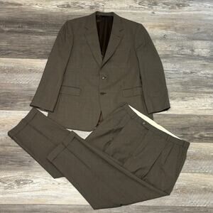 Brooks Brothers 346 Houndstooth Mens 45R 2-Piece Suit‎ Pants Blazer Wool Lycra